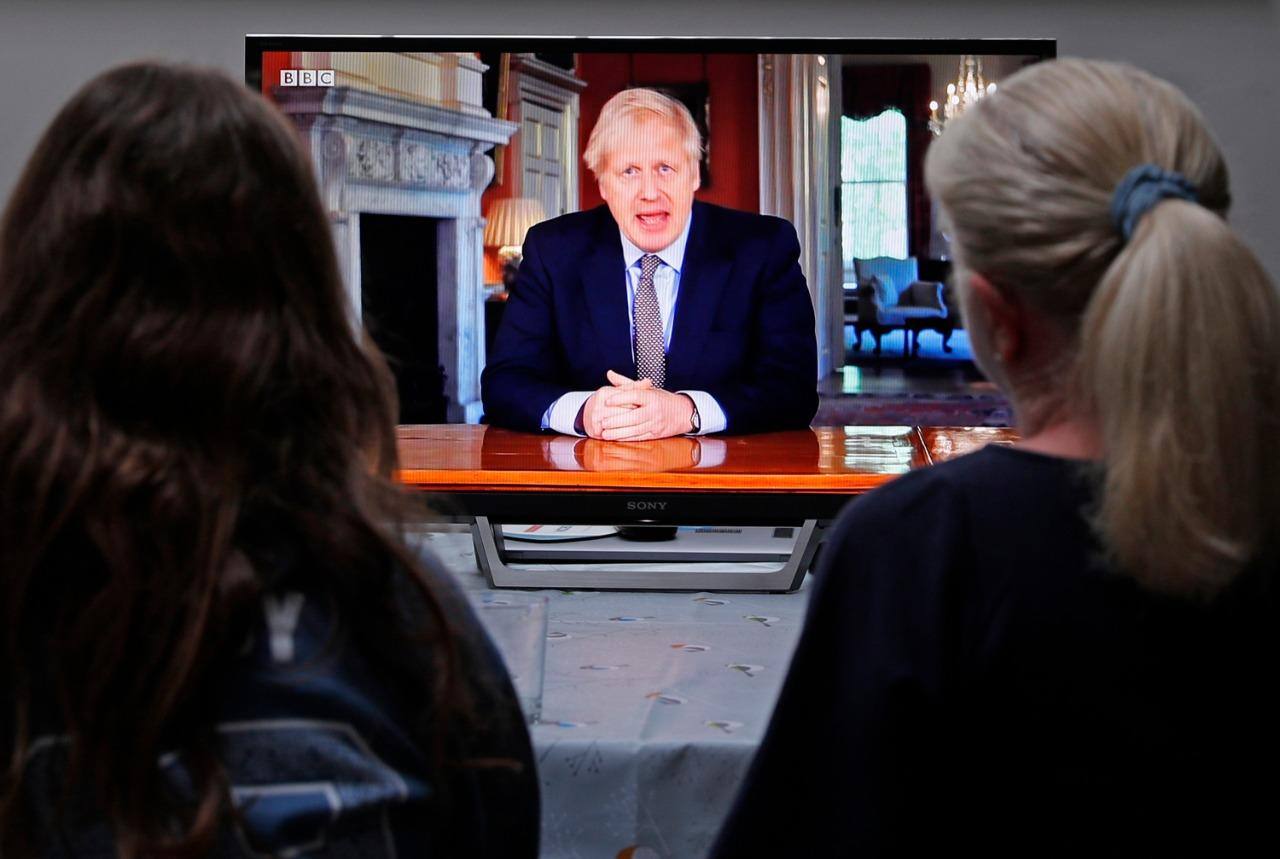 Boris Johnson fez pronunciamento televisionado sobre o coronavírus