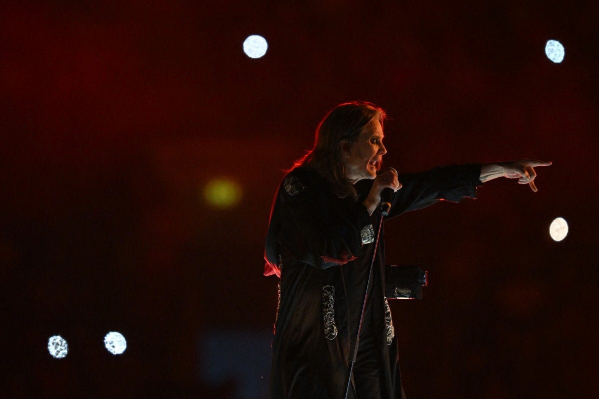 (FILES) British singer Ozzy Osbourne performs during the closing ceremony for the Commonwealth Games at the Alexander Stadium in Birmingham, central England, on August 8, 2022. Ozzy Osbourne, the frontman of heavy metal group Black Sabbath, died on July 22, 2025 at the age of 76, his family announced in a statement. "He was with his family and surrounded by love. We ask everyone to respect our family privacy at this time," the statement added. (Photo by Andy Buchanan / AFP)