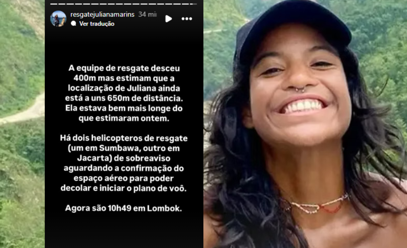 Juliana Marins desapareceu no sábado (21), quando foi vista pela última vez por volta das 17h10 (horário local)