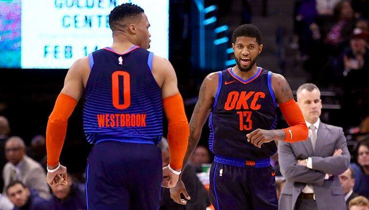 Combinados, a dupla Paul George e Russel Westbrook marcou 62 pontos. O armador ainda terminou a partida com mais um triplo-duplo