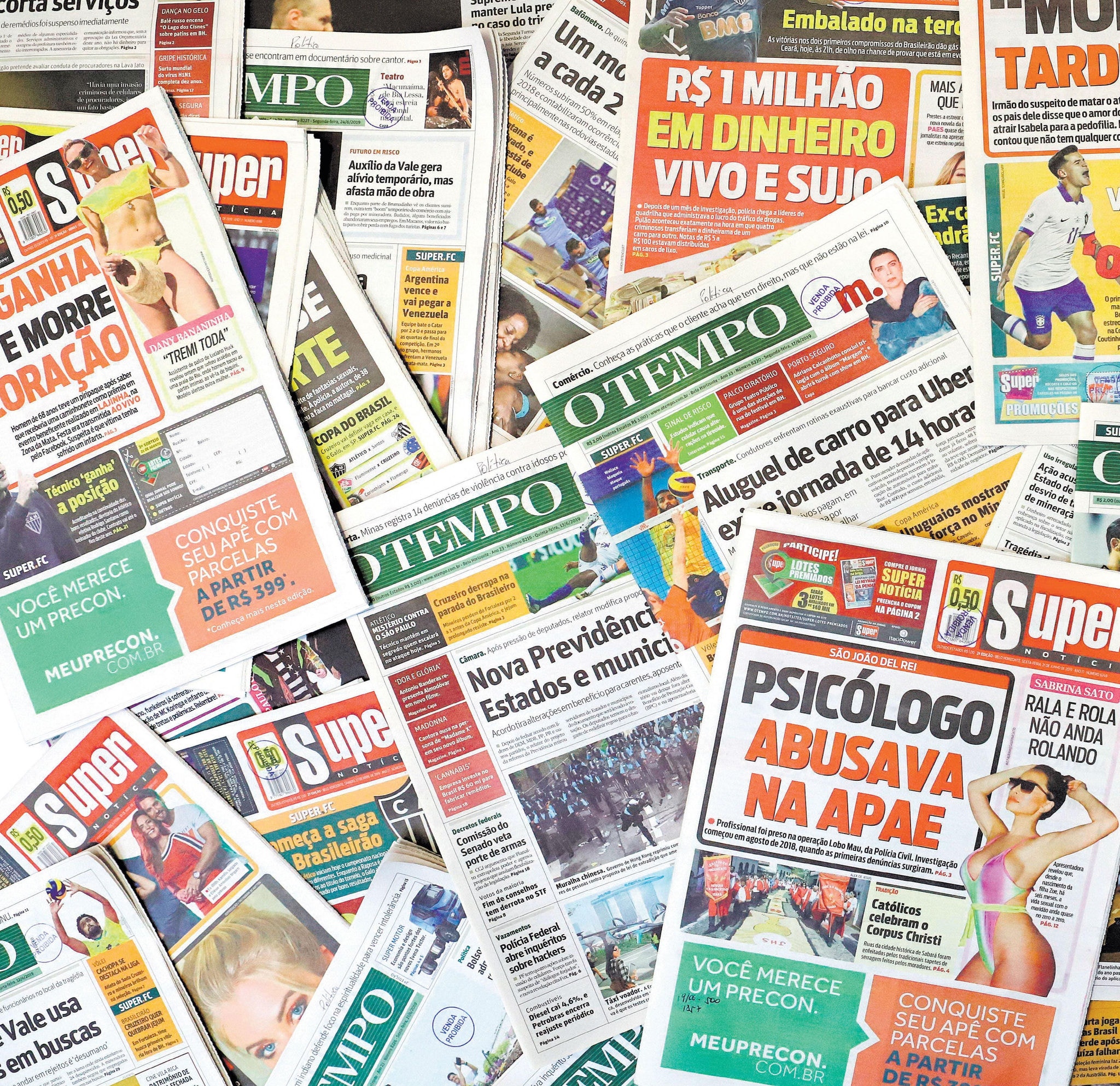 O tempo e Super Notícia jornais