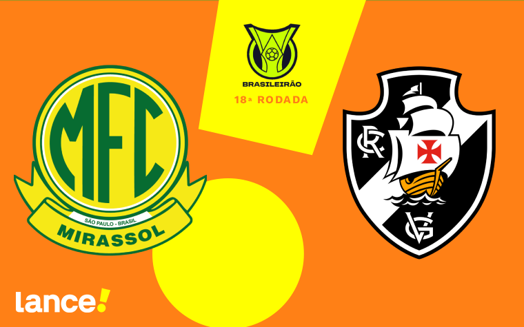 Mirassol e Vasco se enfrentam no Brasileirão (Foto: Arte/Lance!)