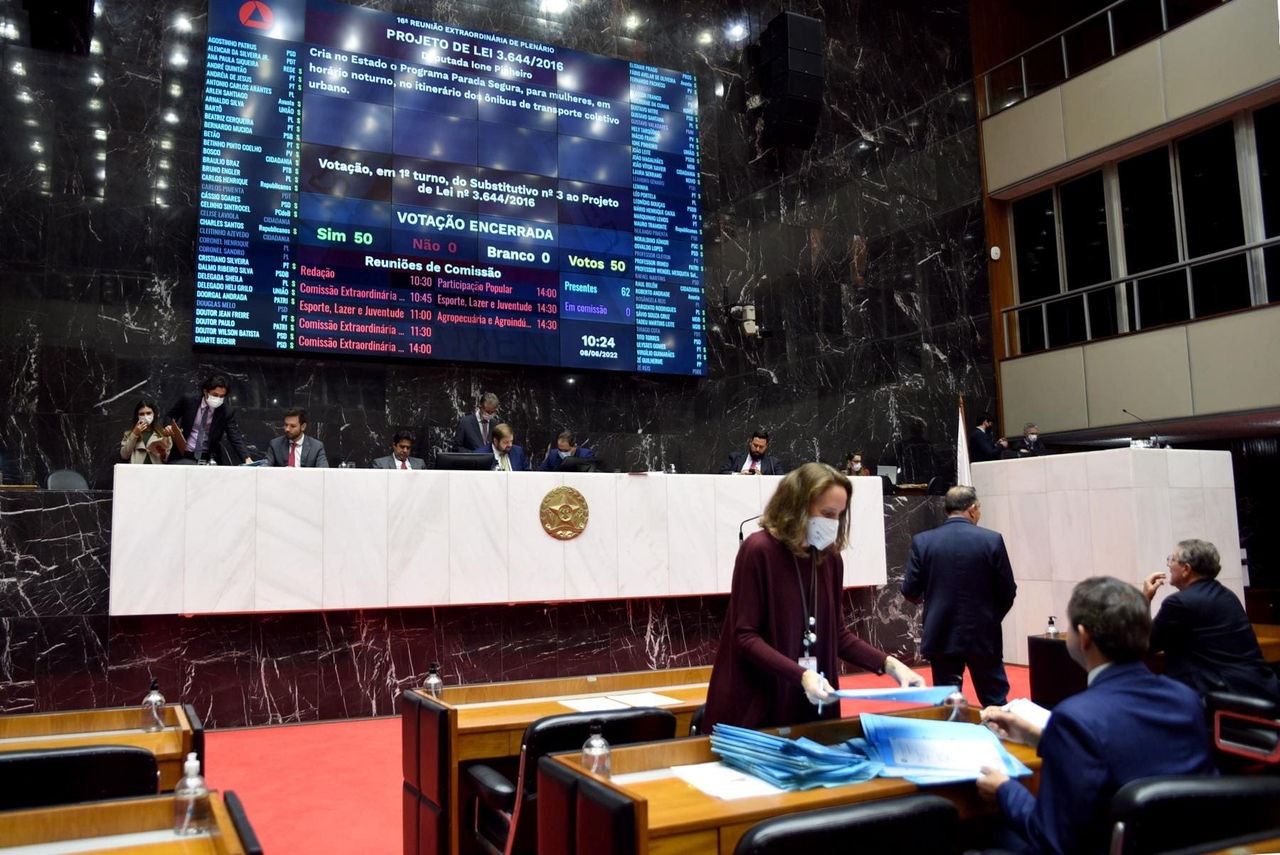 Assembleia Legislativa de Minas Gerais (ALMG) aprovou por unanimidade em primeiro turno o projeto de lei