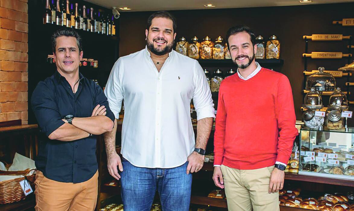 Empreendedores. O COO da Jeito Caseiro Alimentos, Antônio Júnior; o CEO, Daniel Fachetti; e o diretor executivo, Fábio Ferreira