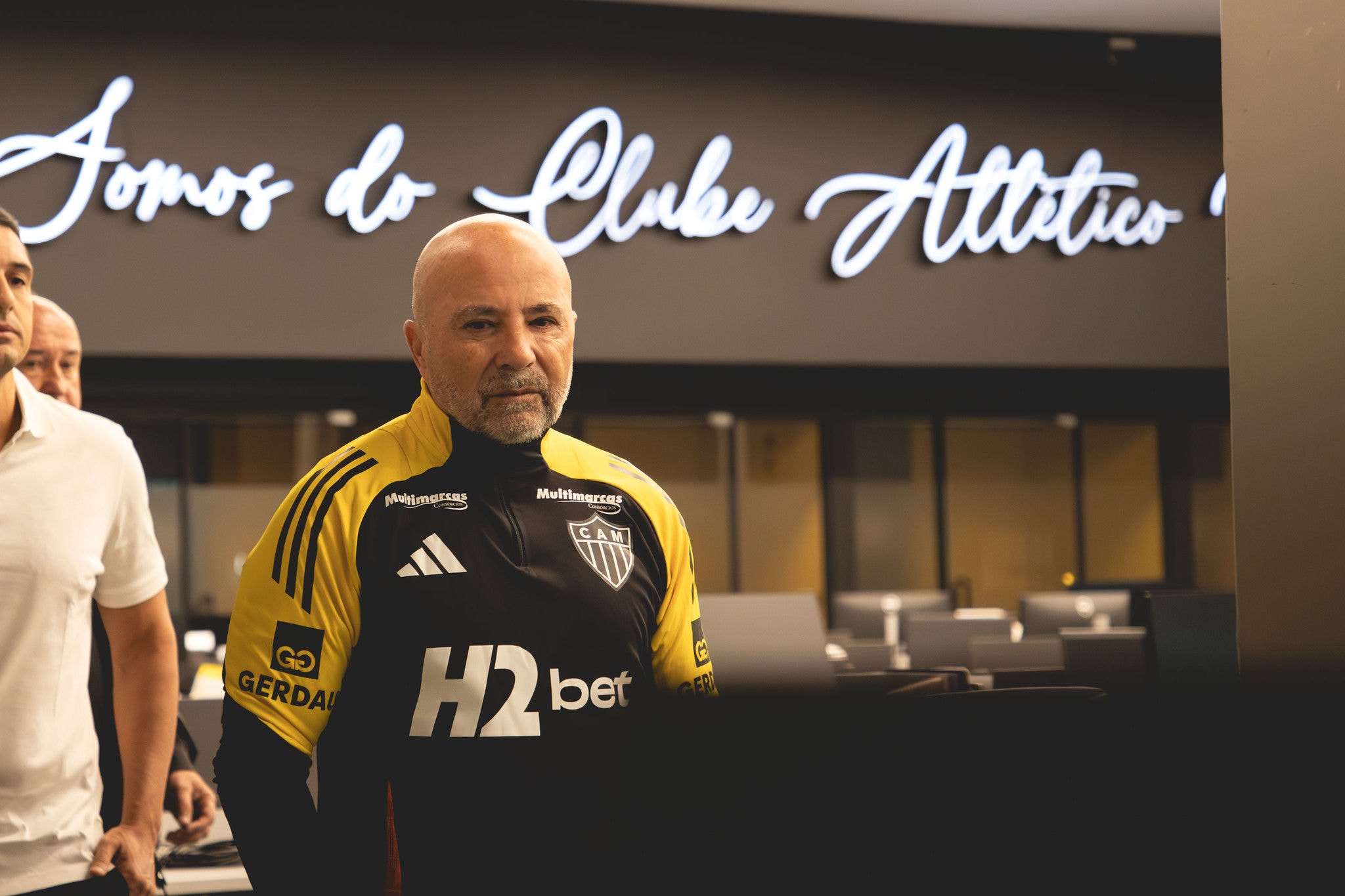 Sampaoli visitou a sede do Atlético na Arena MRV