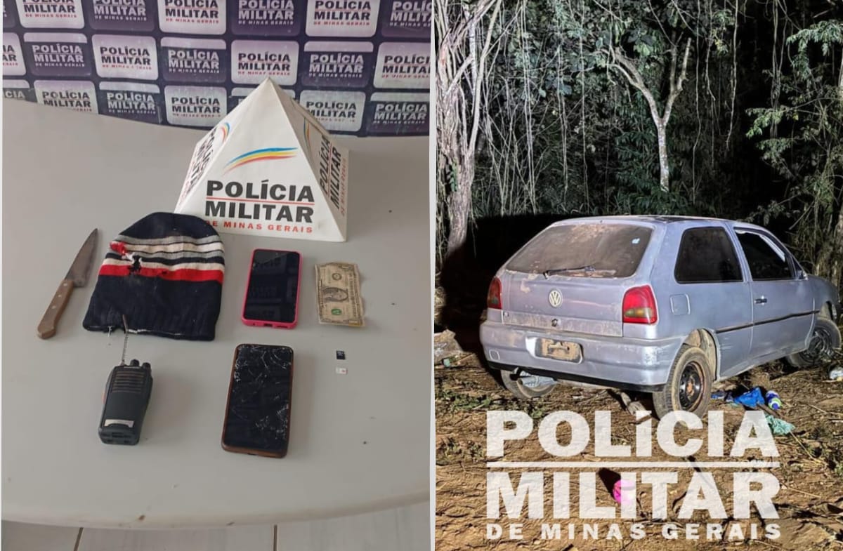 O carro usado na ação foi abandonado