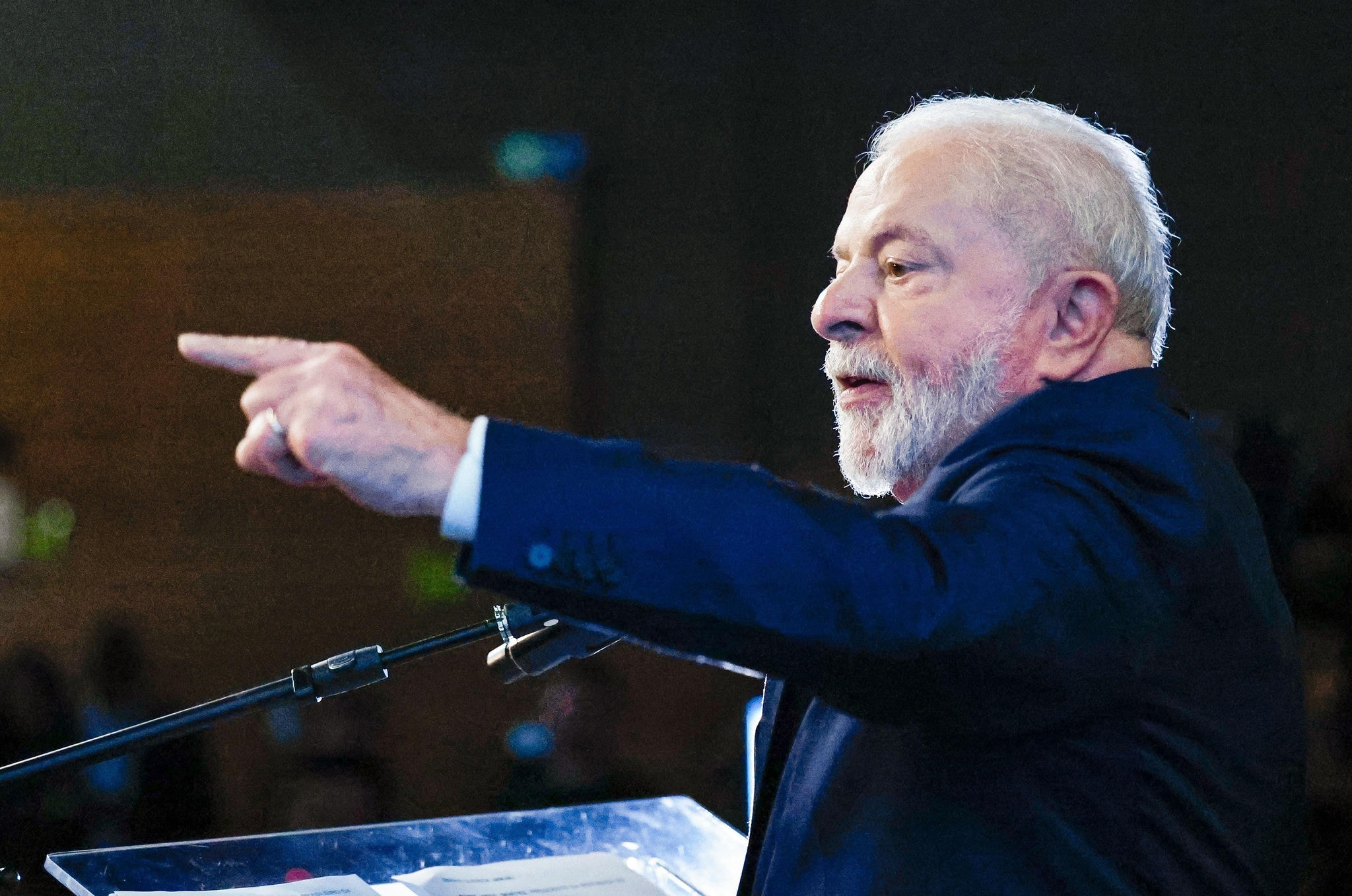 O presidente Luiz Inácio Lula da Silva (PT) durante discurso em evento.