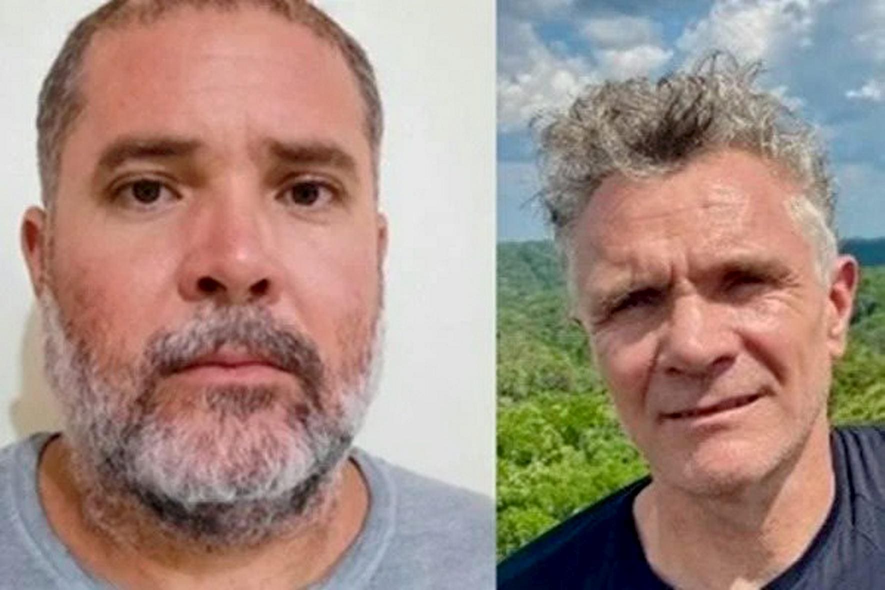 Bruno Pereira (à esquerda) e Dom Phillips (à direita)  desapareceram na Amazônia após se reunirem com líderes indígenas