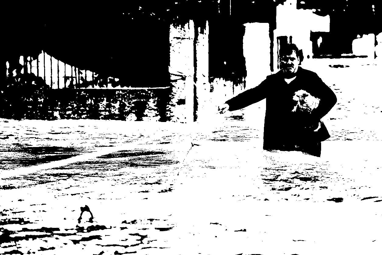 Gravatai, Rio Grande do Sul, Brazil - Jul 14th, 2015: Man rescuing a dog in the flood