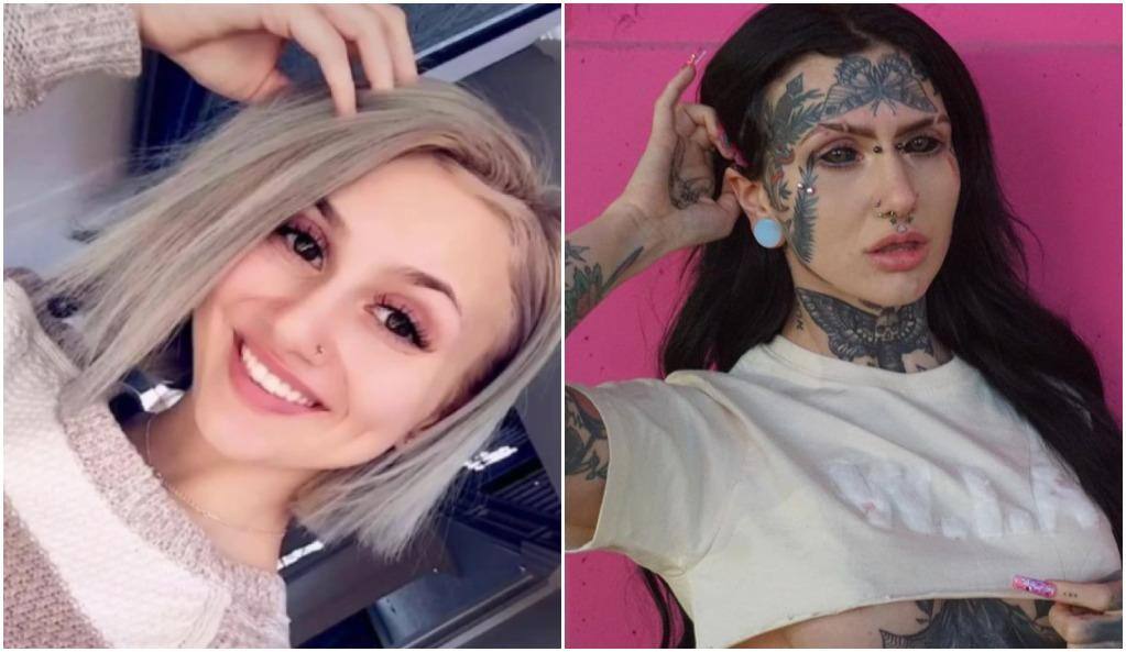 Antes e depois de Orblyn: mulher fez diversas tatuagens, incluindo no rosto e no globo ocular
