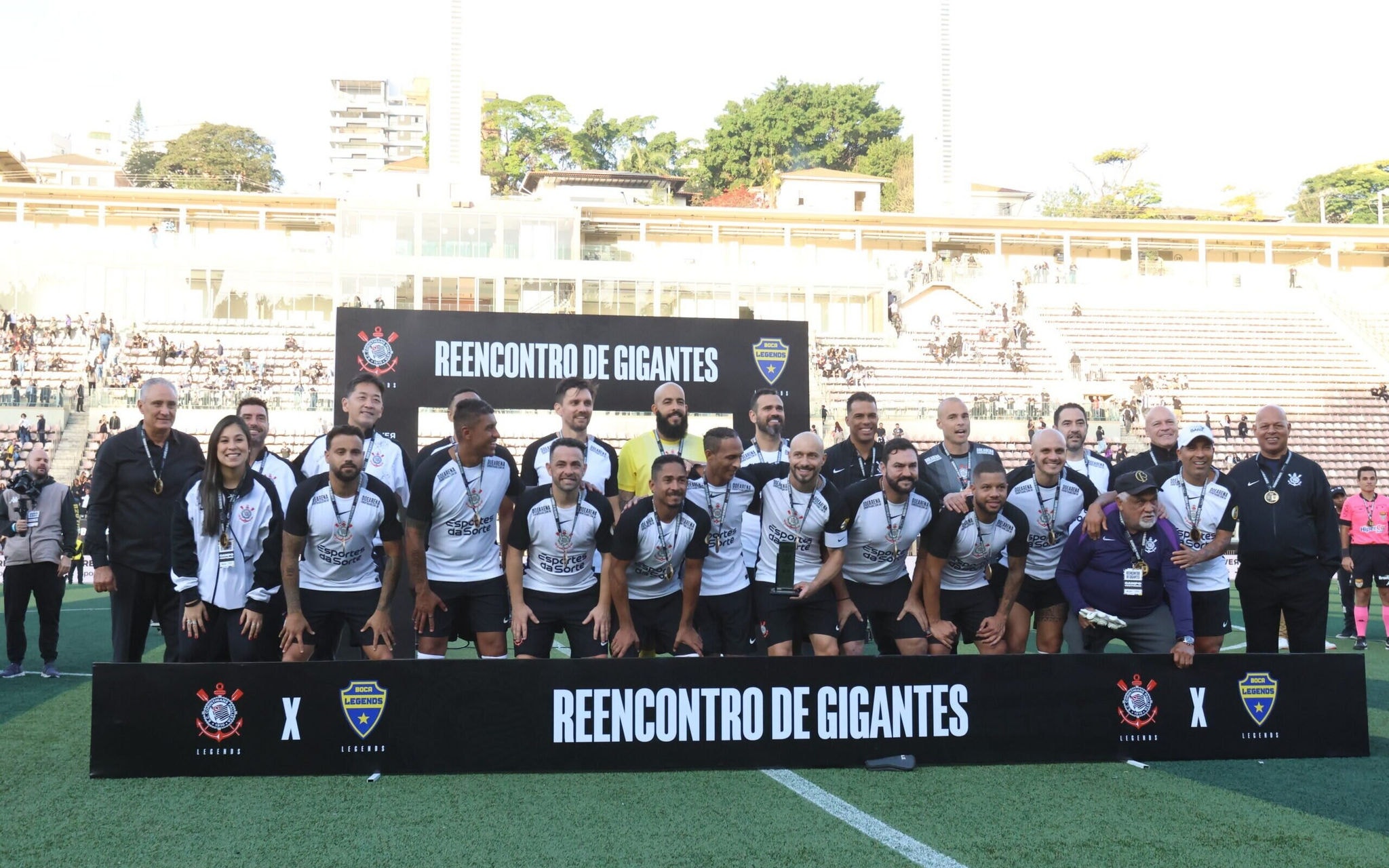 Corinthians empatou com o Boca Legends em jogo comemorativo (Foto: Agência Corinthians)