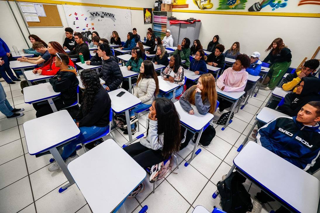 Sala de aula de uma escola pública de São Paulo
