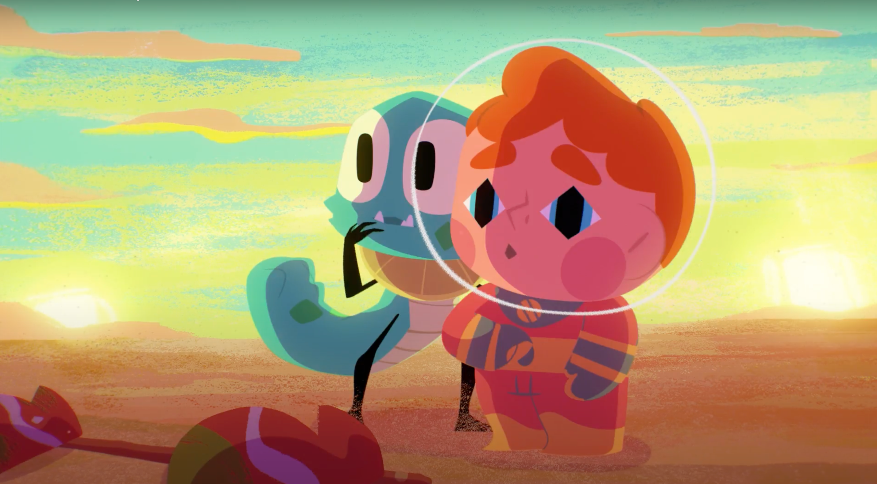 Cosmo é um astronauta solitário que viaja pelo universo em busca de um amigo alienígena