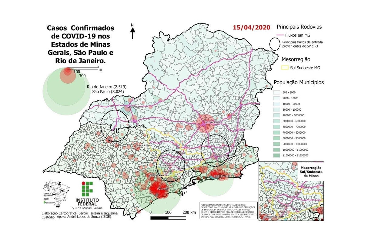 mapa minas coronavírus