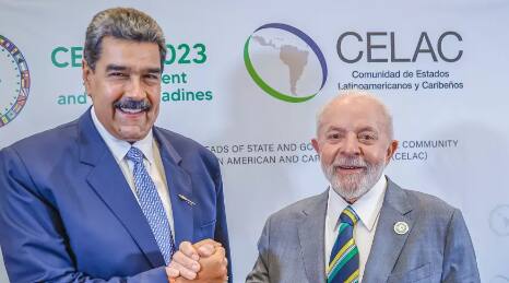 O ditador da Venezuela, Nicolás Maduro, e o presidente da República, Luiz Inácio Lula da Silva (PT)