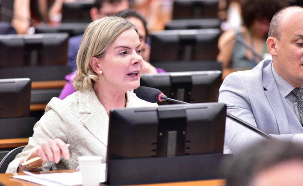 A presidente do PT, deputada federal Gleisi Hoffmann