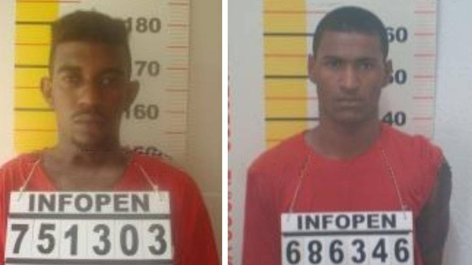 Hélio (esq.) e Igor (dir.) são procurados após fuga de presídio em MG