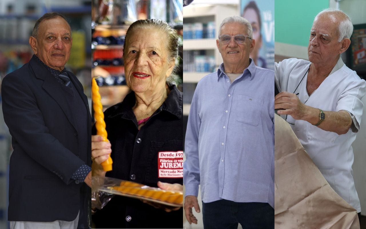 Agmar Alves, Nilse Helena Batella, David Cardoso e Valci Carvalho dedicam décadas de sua história ao comércio de BH