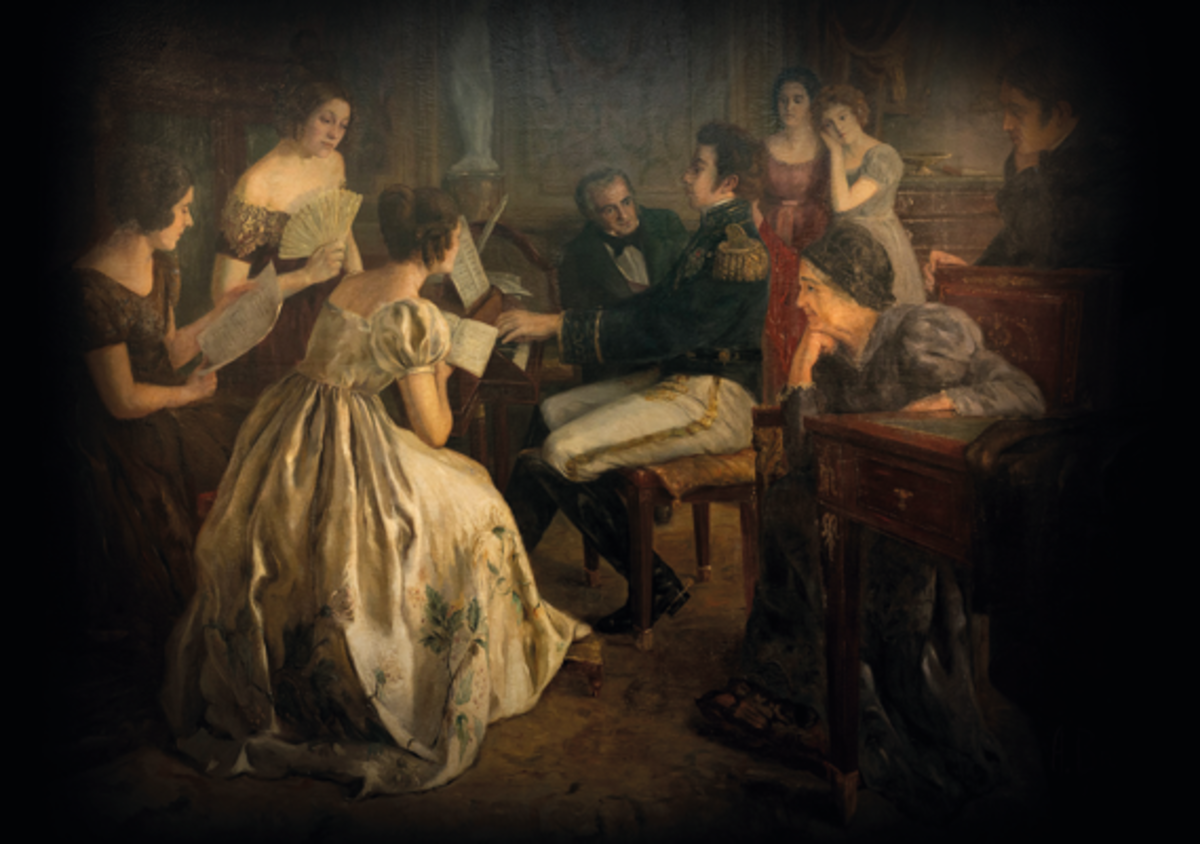 Pintura de Augusto Bracet retrata os primeiros sons do "Hino da Independência" tocados por dom Pedro I 