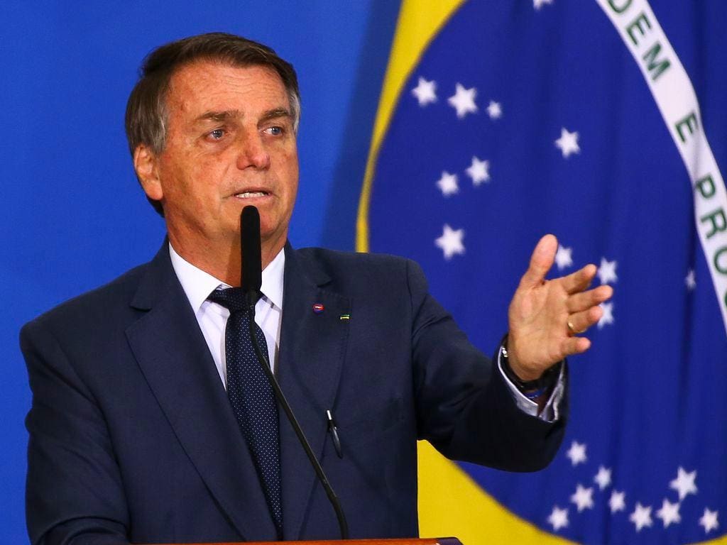 O presidente Jair Bolsonaro, durante cerimônia de assinatura de medida provisória (MP) sobre o mercado de combustíveis no país, no Palácio do Planalto