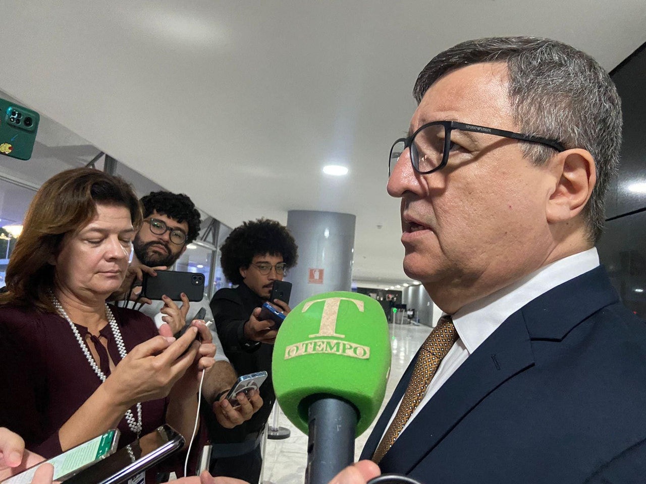 Deputado federal Danilo Forte durante conversa com jornalistas no Palácio do Planalto