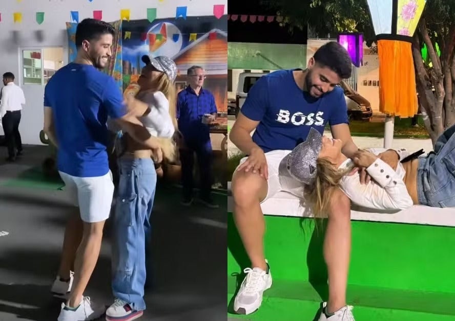 Iran Ângelo e o namorado Lucas Suassuna postam foto em clima de 'love' durante festa junina