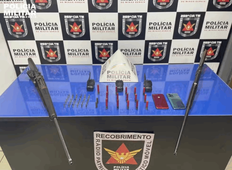 Três pessoas são presas em Pirapora com motos adulteradas, armas e munições
