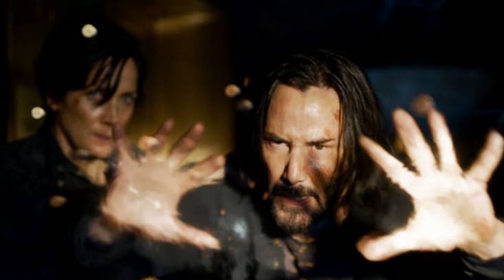 Keanu Reeves em cena do novo 'Matrix'