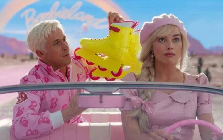 Ken (Ryan Gosling) e Barbie (Margot Robbie) no filme 'Barbie'