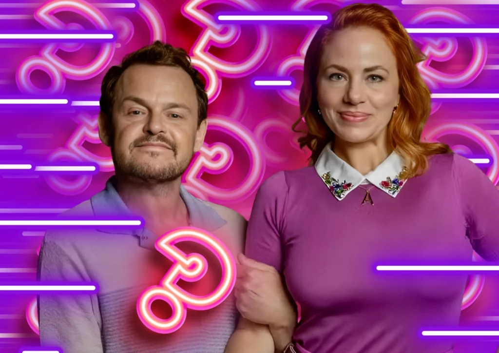 Aldeíde (Karine Teles) e Poliana (Matheus Nachtergaele) em Vale Tudo