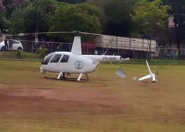 Helicóptero da Globo precisou fazer pouso forçado no Barreiro