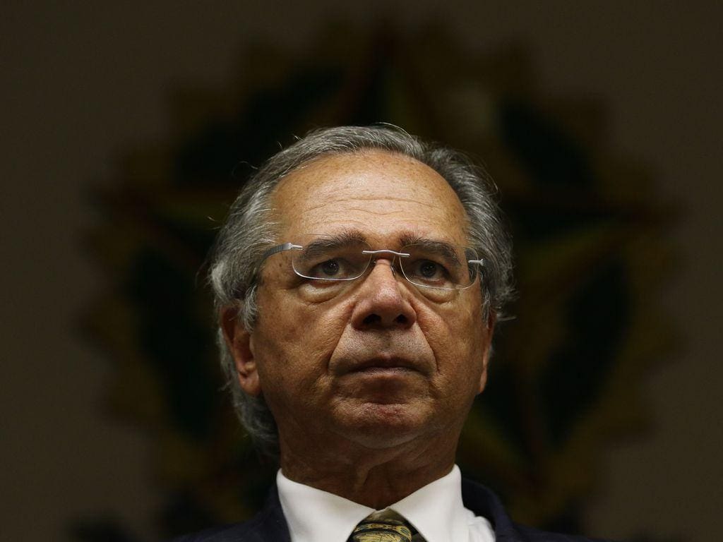 Ministro da Economia, Paulo Guedes, em entrevista coletiva