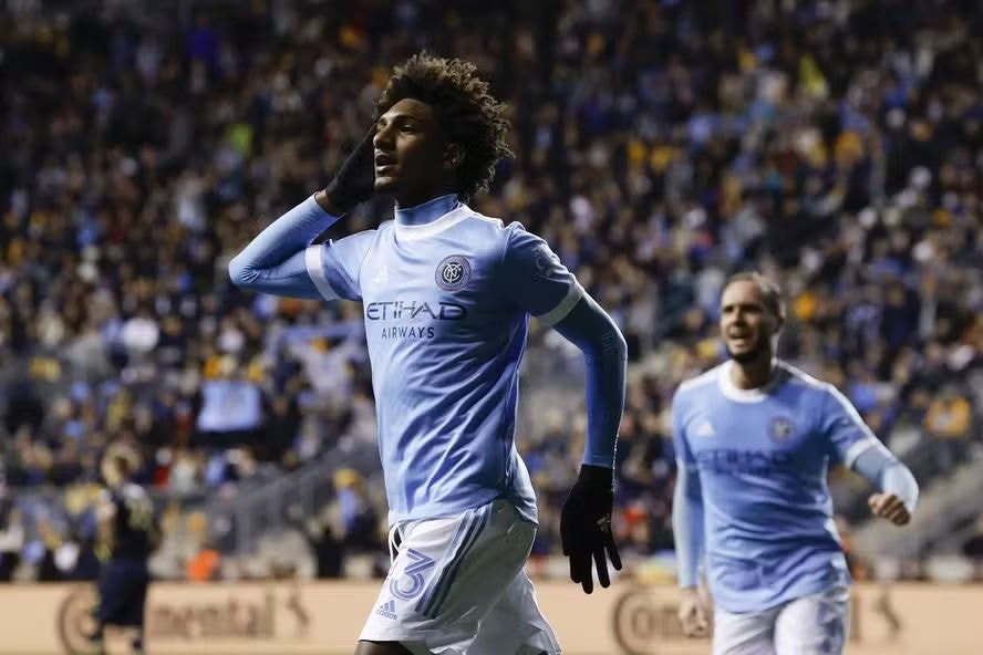 Talles Magno comemora gol pelo New York City