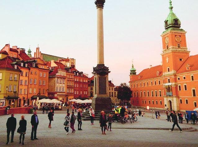 Palácio Real e o centro histórico de Varsóvia