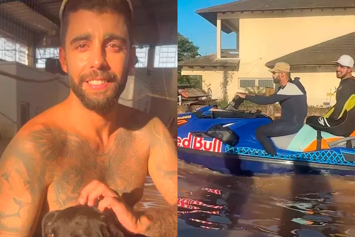 Pedro Scooby está atuando no resgate às vítimas da enchente no Rio Grande do Sul