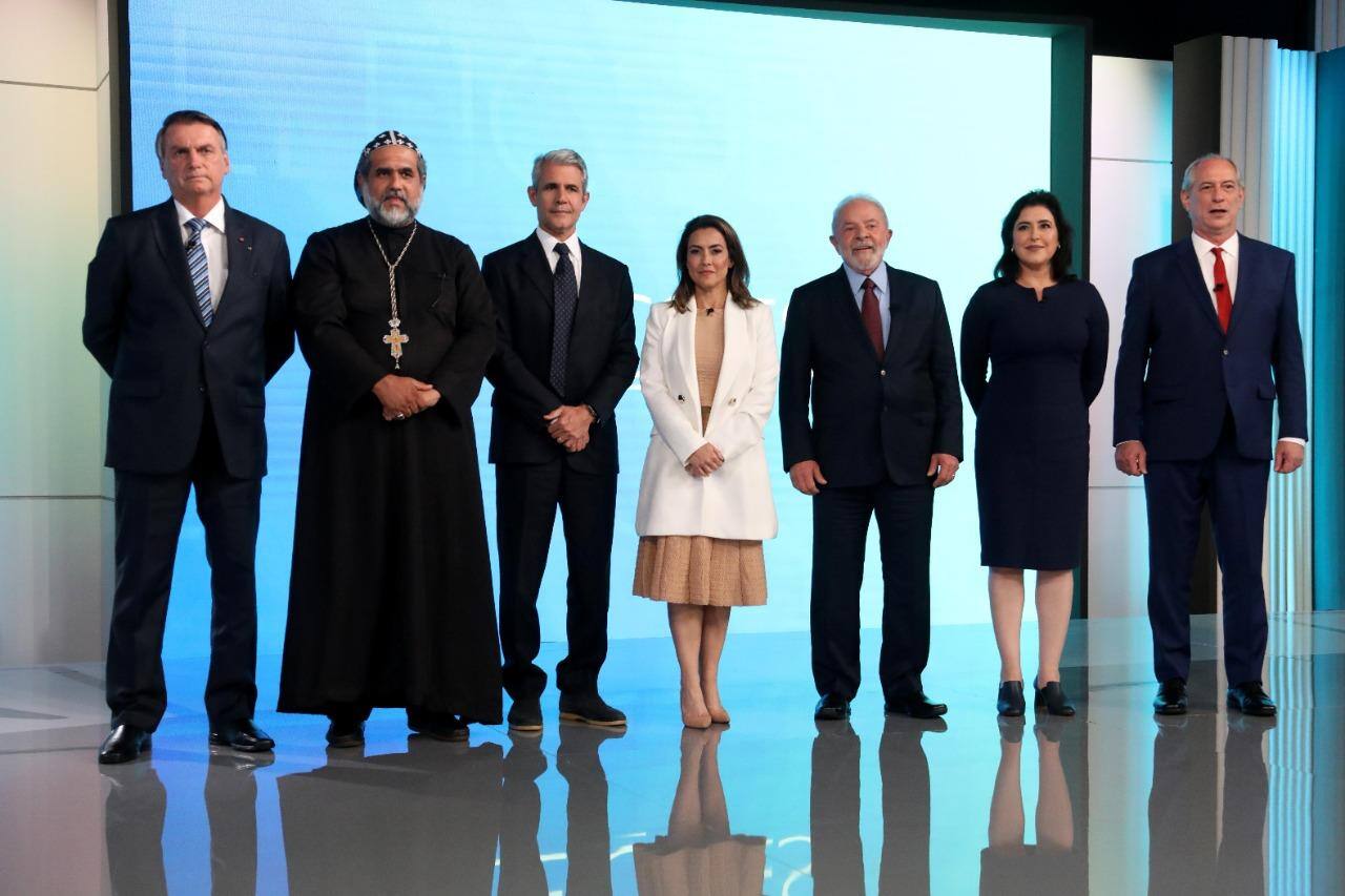 Candidatos à Presidência no debate da Globo