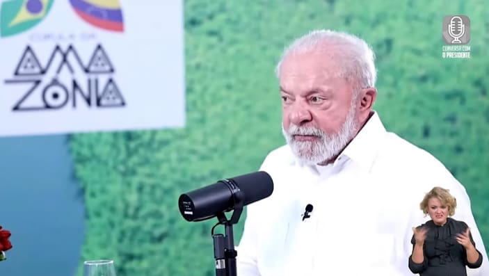 O presidente da República, Luiz Inácio Lula da Silva, durante a sua live semanal