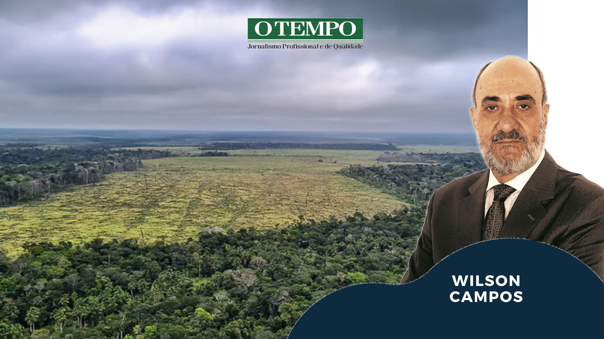Vista aérea de desmatamento na floresta Amazônica