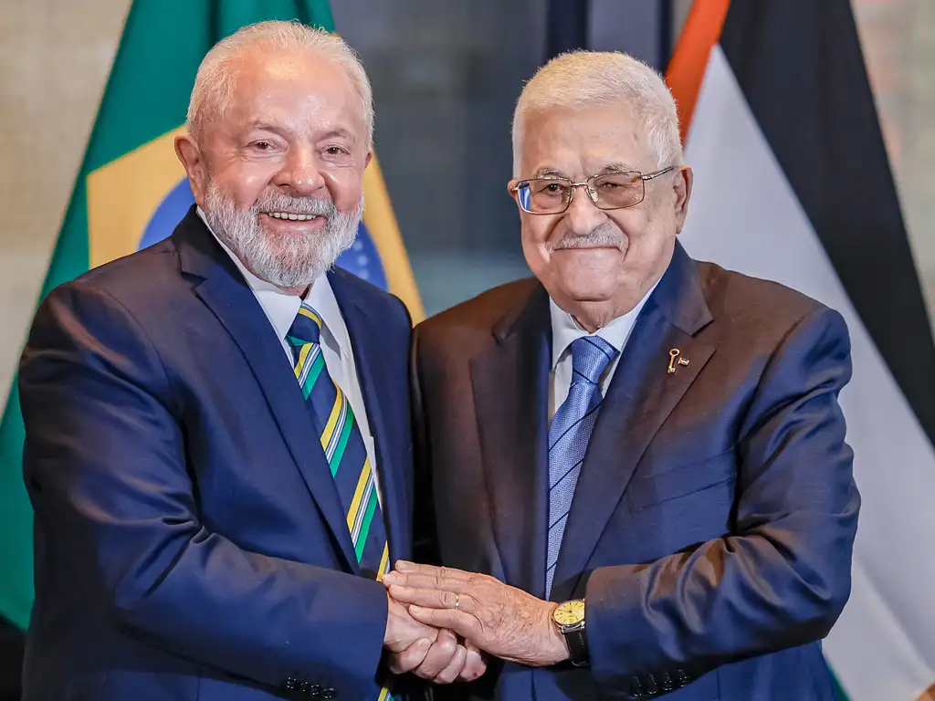 O presidente da República, Luiz Inácio Lula da Silva, durante encontro com o presidente do Estado da Palestina e da Autoridade Nacional Palestina, Mahmoud Abbas, em Nova York