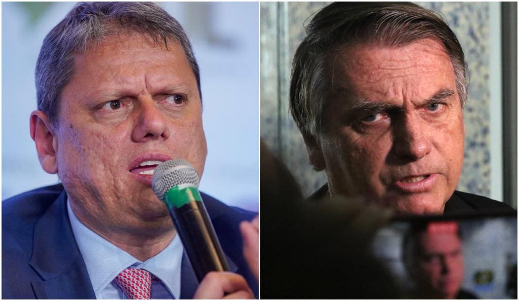 Tarcísio de Freitas e Jair Bolsonaro têm discordado sobre reforma tributária