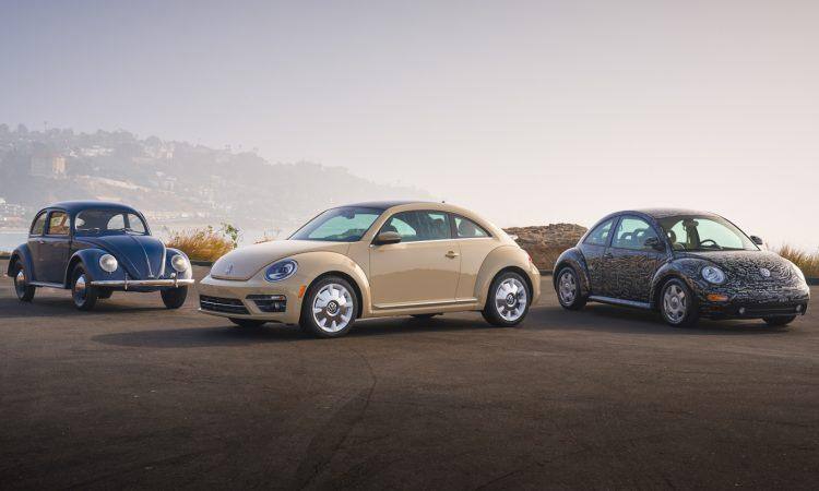 Imagem mostra as diferentes gerações do Fusca