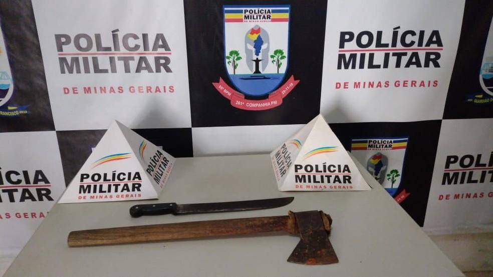 Machado utilizado no crime