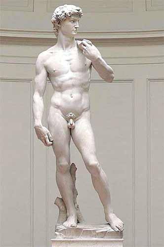 Com 4,34 metros, a estátua de Davi é uma das principais obras de Michelangelo