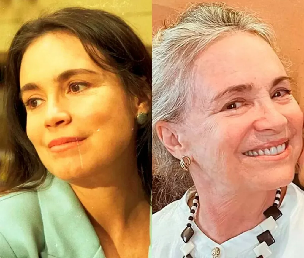 Regina Duarte em 1995 e em 2023