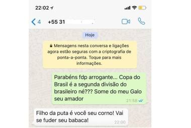 Sette Câmara bate-boca com torcedor em WhatsApp