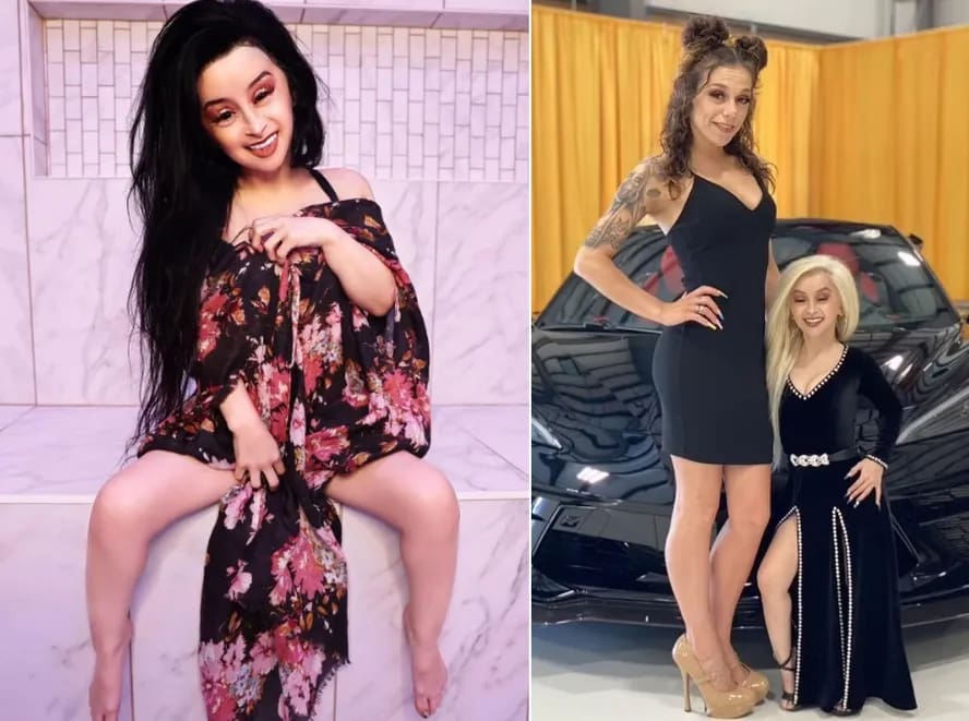 Mulher de 1,06m com namorada nos Estados Unidos
