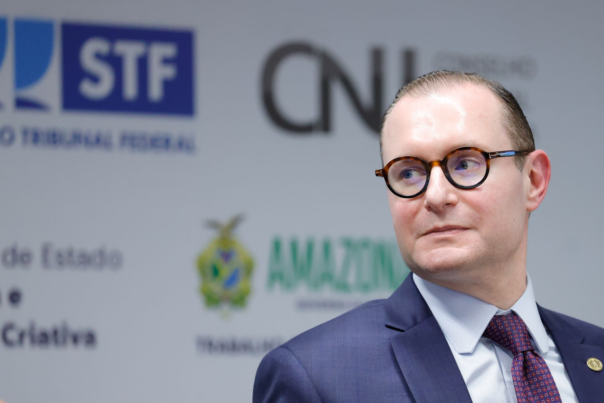 O ministro Cristiano Zanin, do Supremo Tribunal Federal (STF), durante evento do Judiciário