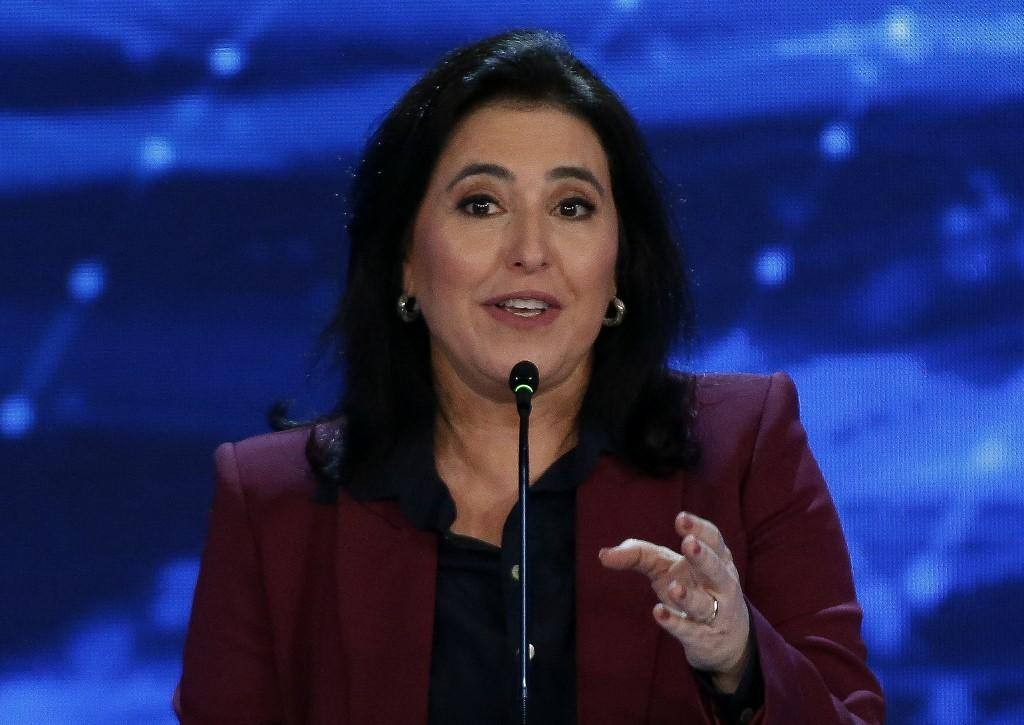 Simone Tebet no debate da Band: mais de uma vez, candidata acusou Bolsonaro de machismo