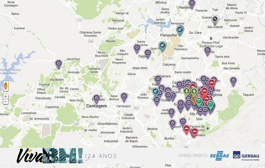 Mapa do San Pedro Valley, comunidade que reúne startups em Belo Horizonte
