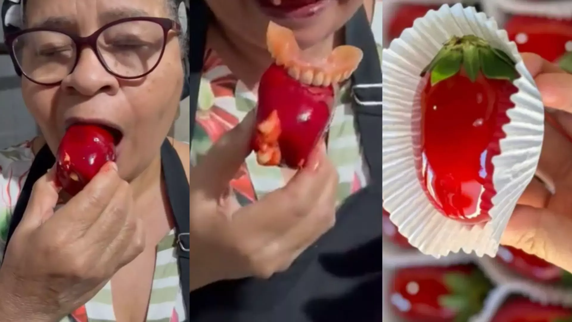 Morango do amor já resultou em dentes quebrados e dentaduras arrancadas